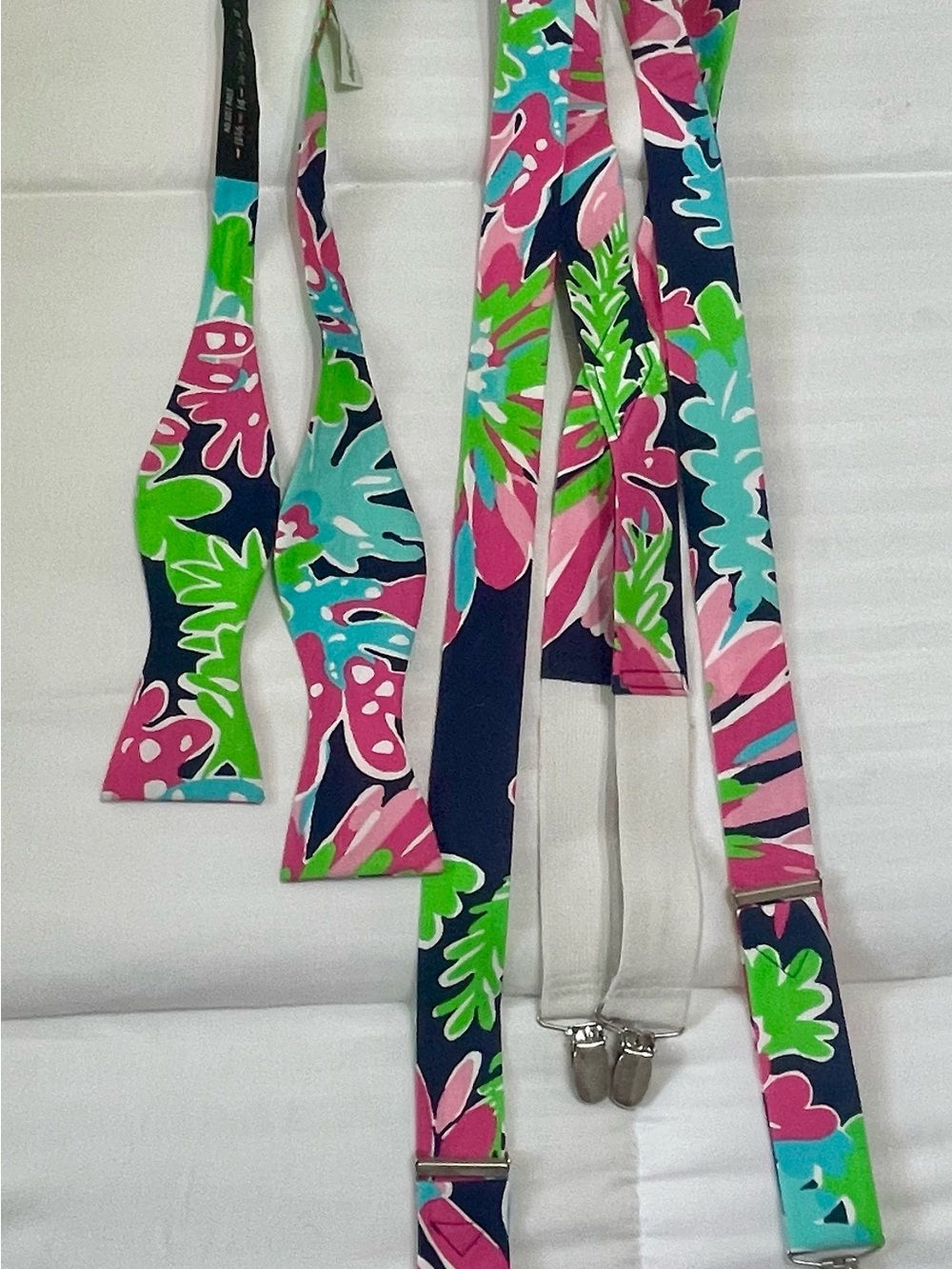 Men’s Lily Pulitzer Inspired Print Adjustable Suspenders & Matching Bow Tie
